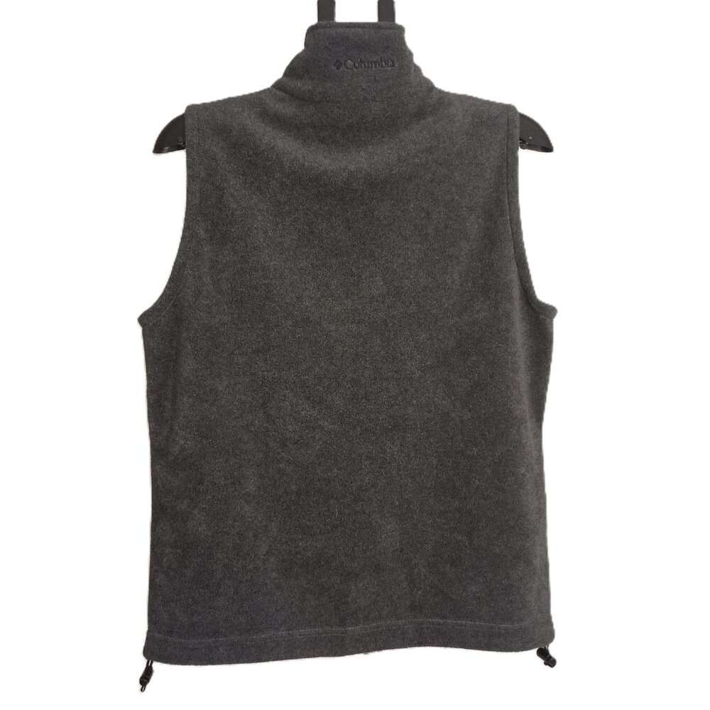 Columbia Dark Gray Fleece Vest Women’s Zip Pockets Size S Small - Picture 3 of 15